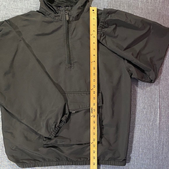 Lands’ End XL Black Half-Zip Hooded Windbreaker Jacket Men’s Outdoor Nylon Mesh - Picture 8 of 10
